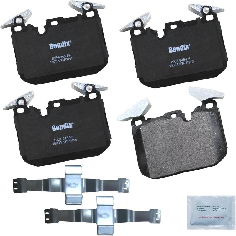 Bendix Priority1 CFM1609A Semi-Metallic Front Brake Pads for Select Models BMW 228i,xDrive,230i,320i,328i,330i,335i,GT 340i,428i,Gran Coupe,xDrive,430i,435i,440i,ActiveHybrid 3,i8,M235i,M240i - Image 1